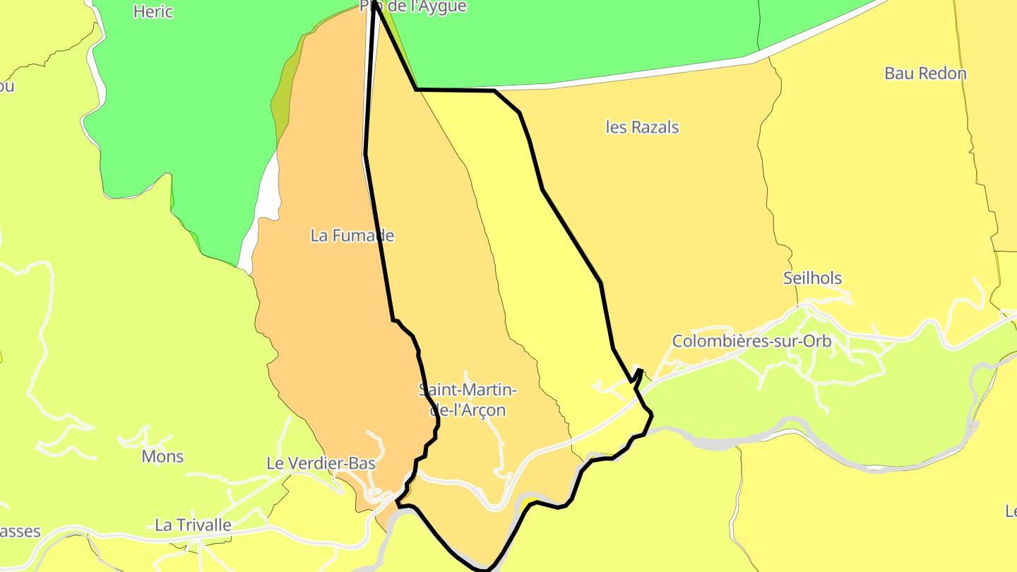 Carte des prix de l'immobilier Saint-Martin-de-l'Arçon