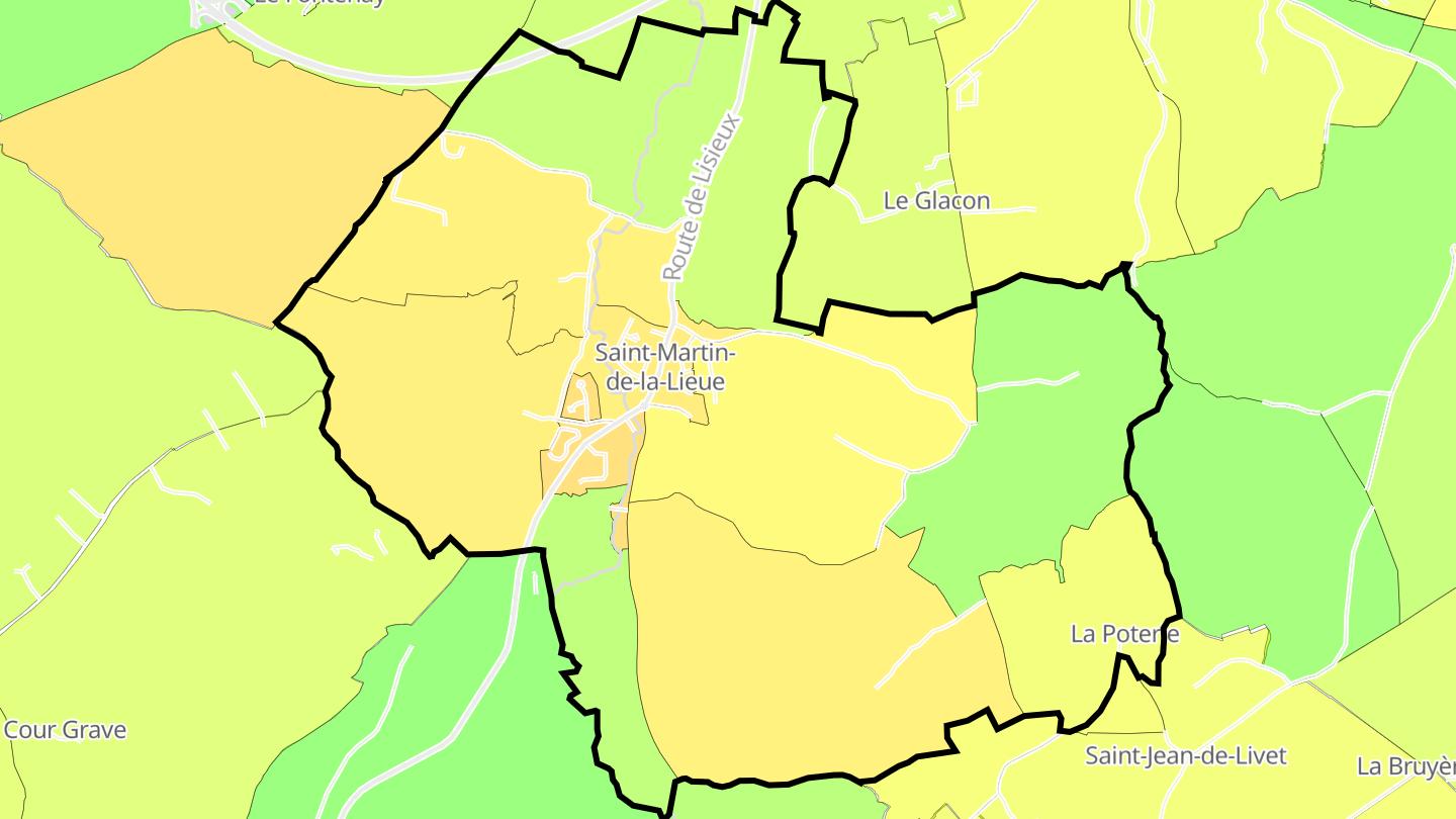 Carte des prix de l'immobilier Saint-Martin-de-la-Lieue