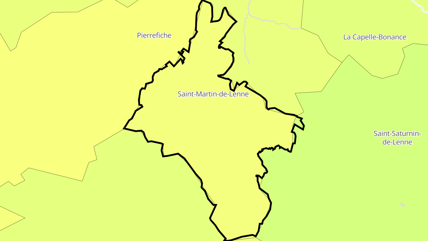 Carte des prix de l'immobilier Saint-Martin-de-Lenne