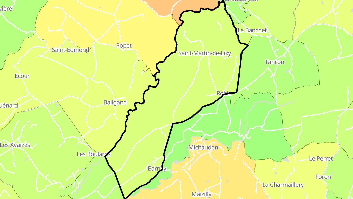 Carte des prix de l'immobilier Saint-Martin-de-Lixy