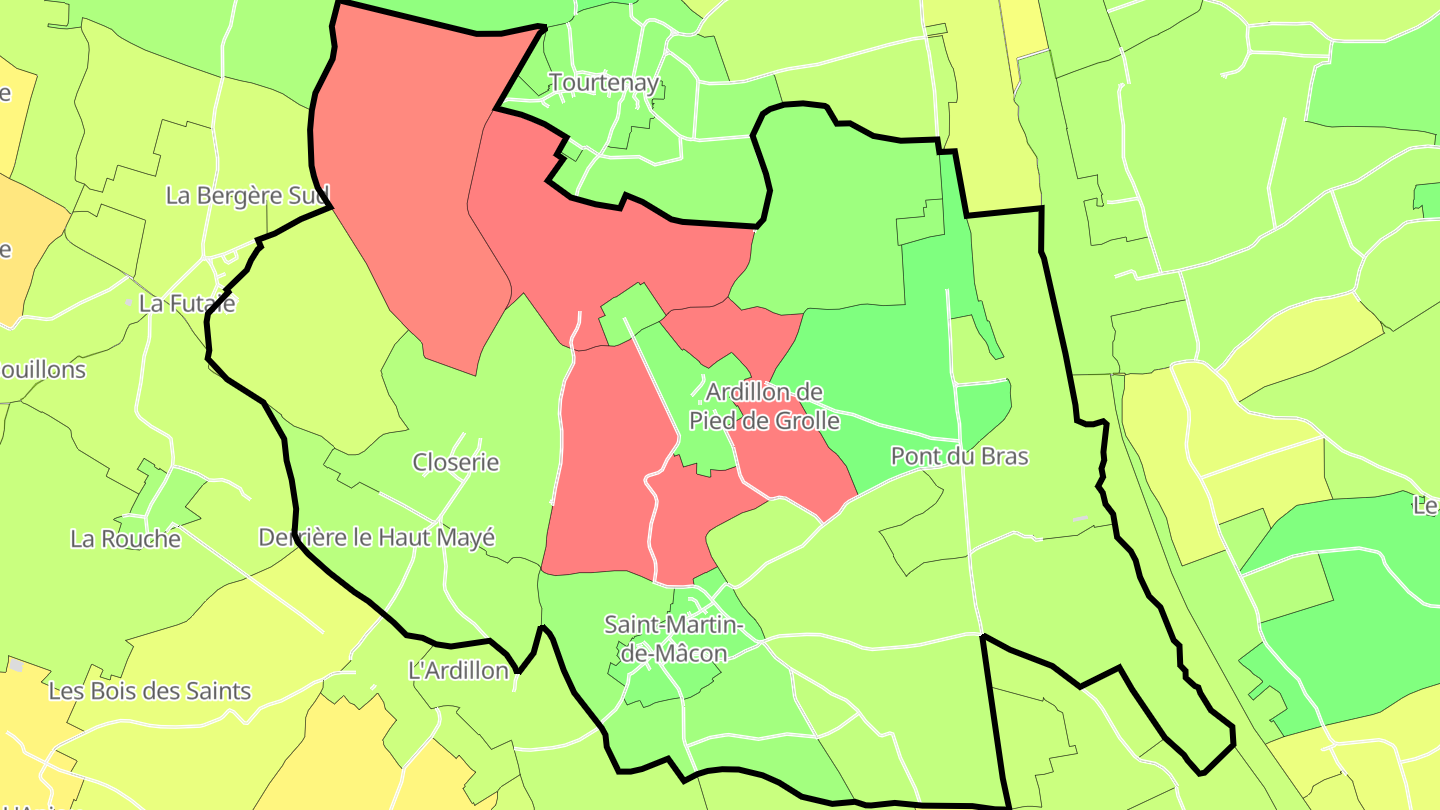 Carte des prix de l'immobilier Saint-Martin-de-Mâcon