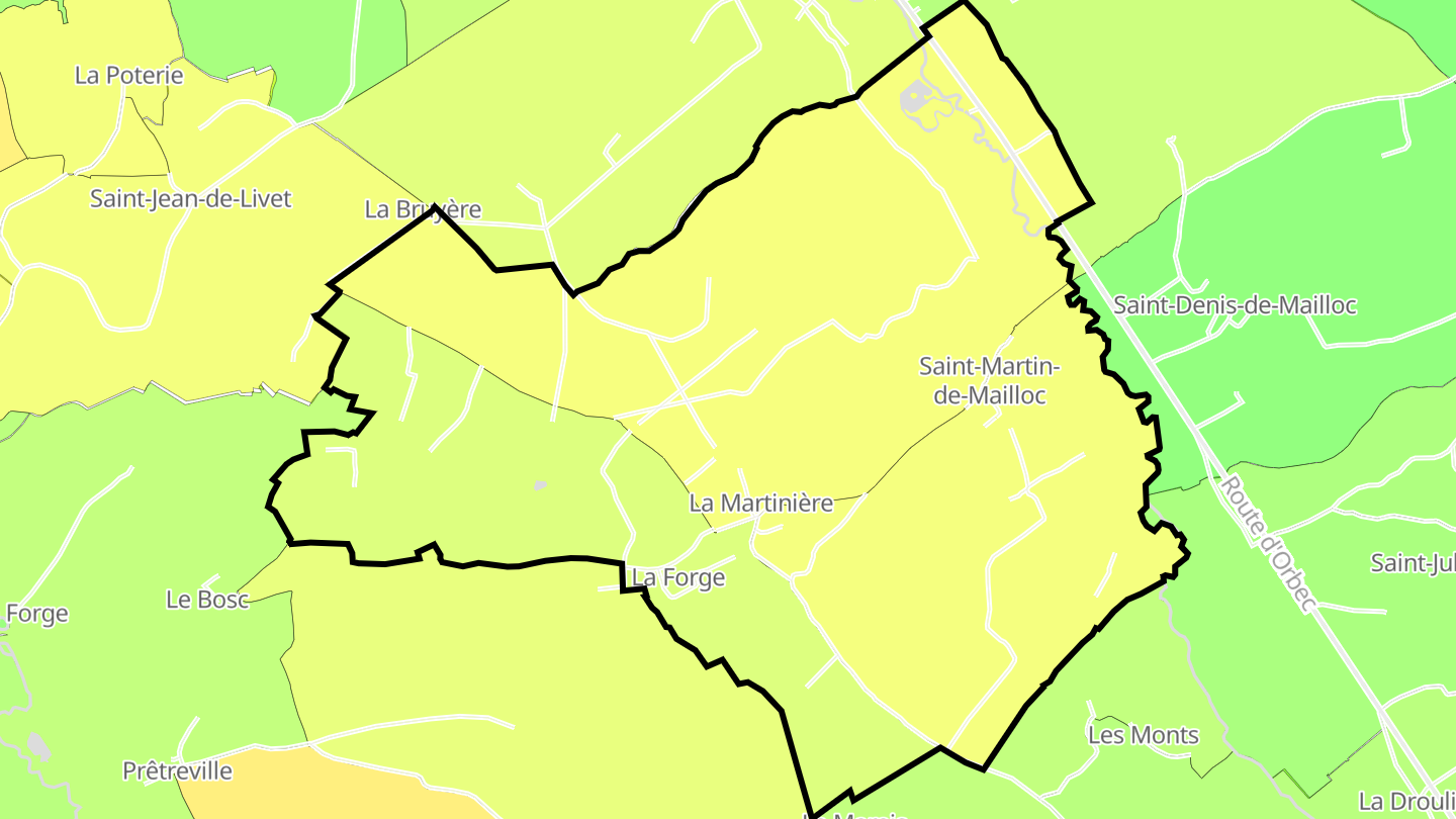 Carte des prix de l'immobilier Saint-Martin-de-Mailloc