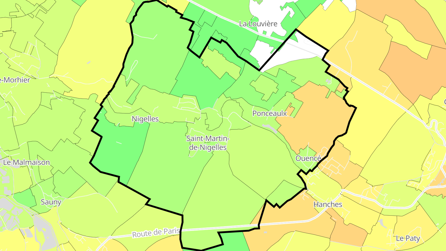 Carte des prix de l'immobilier Saint-Martin-de-Nigelles