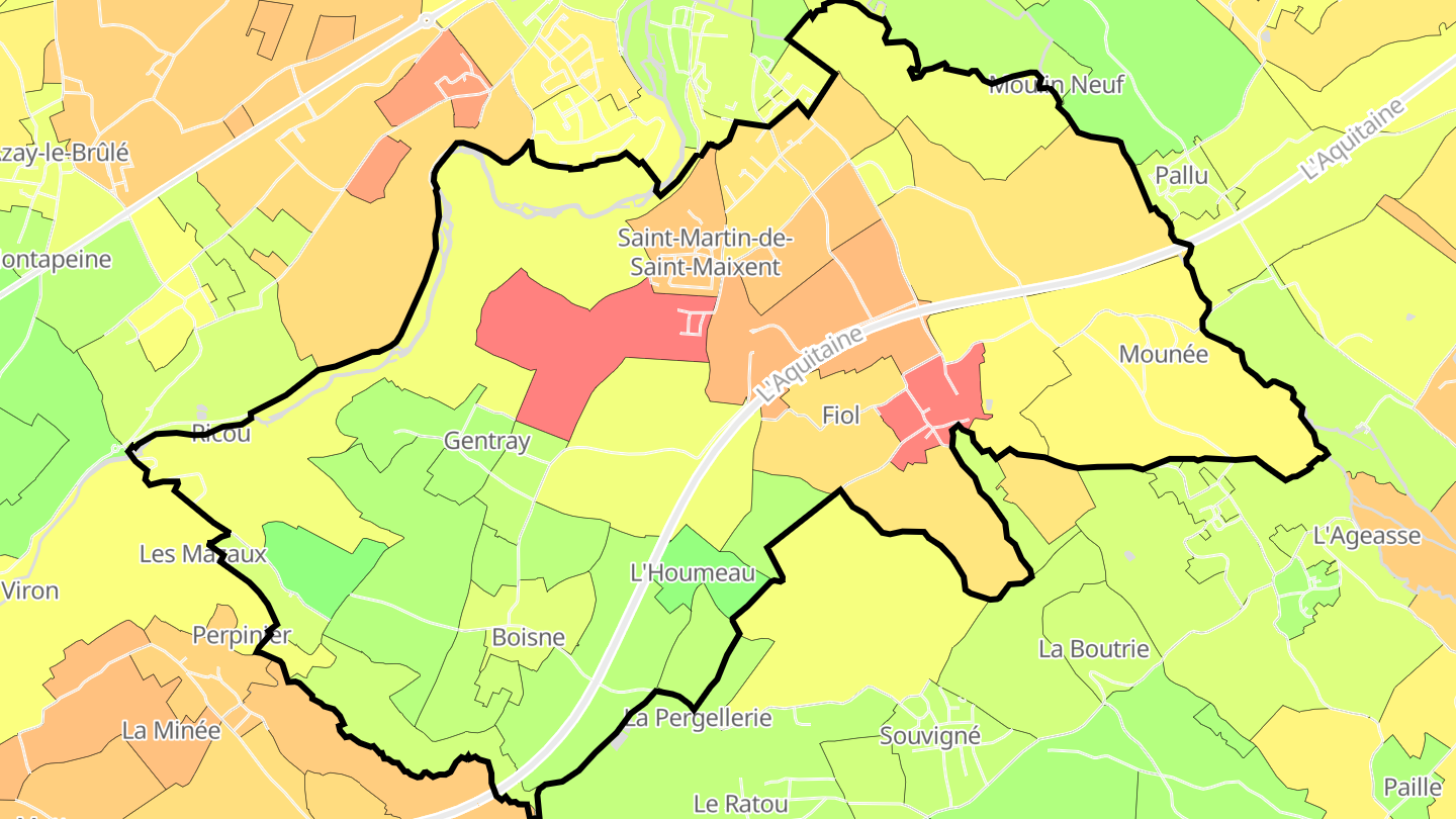 Carte des prix de l'immobilier Saint-Martin-de-Saint-Maixent