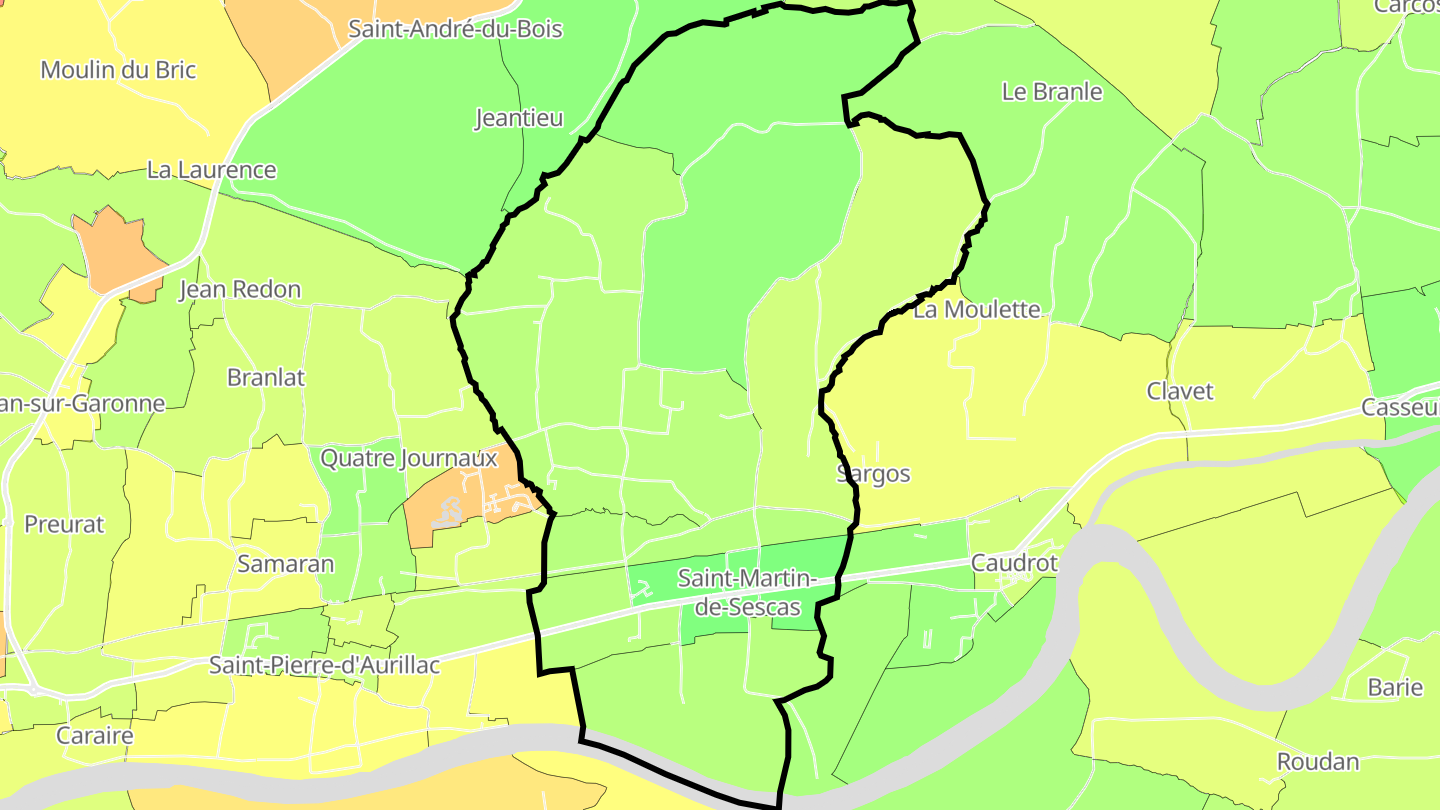 Carte des prix de l'immobilier Saint-Martin-de-Sescas