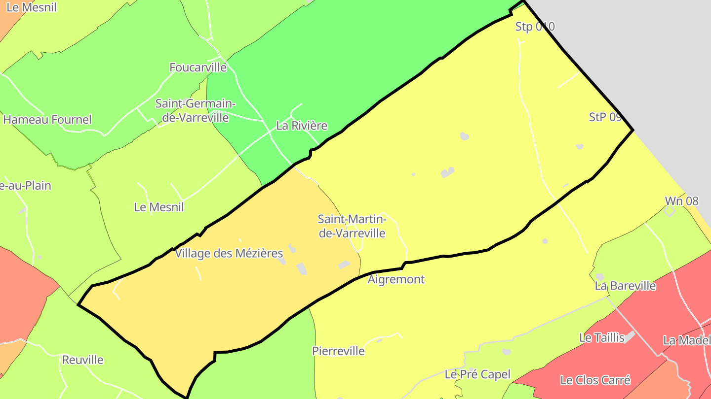 Carte des prix de l'immobilier Saint-Martin-de-Varreville