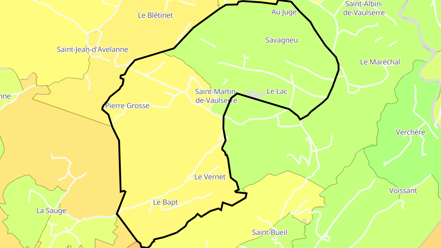Carte des prix de l'immobilier Saint-Martin-de-Vaulserre
