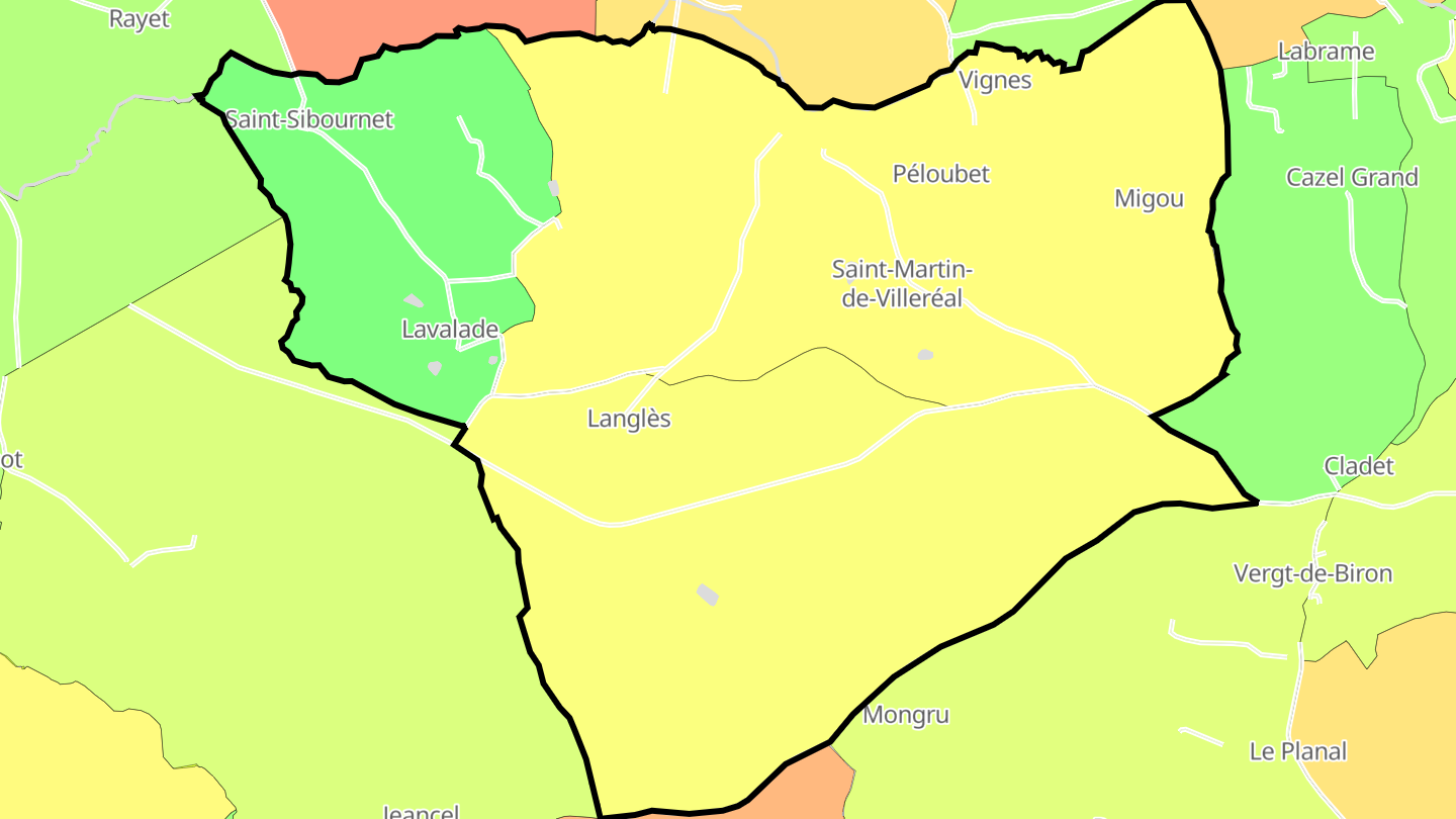 Carte des prix de l'immobilier Saint-Martin-de-Villeréal