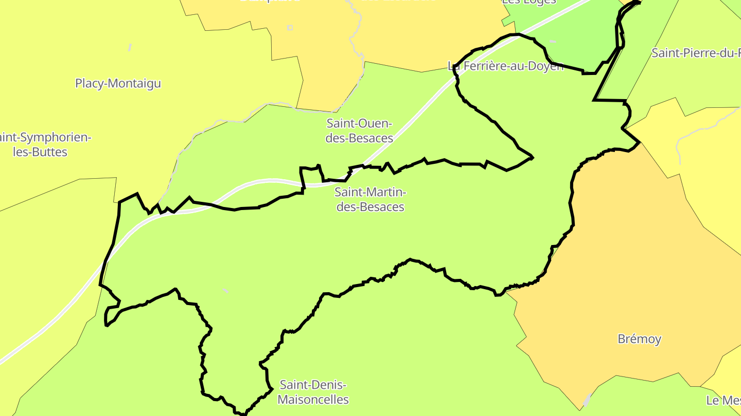 Carte des prix de l'immobilier Saint-Martin-des-Besaces