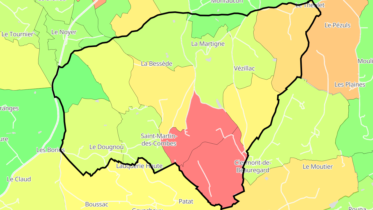 Carte des prix de l'immobilier Saint-Martin-des-Combes