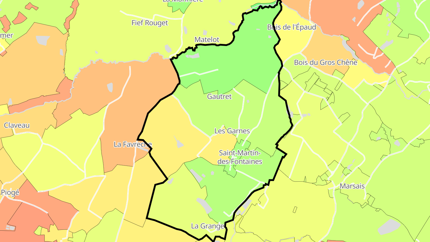 Carte des prix de l'immobilier Saint-Martin-des-Fontaines