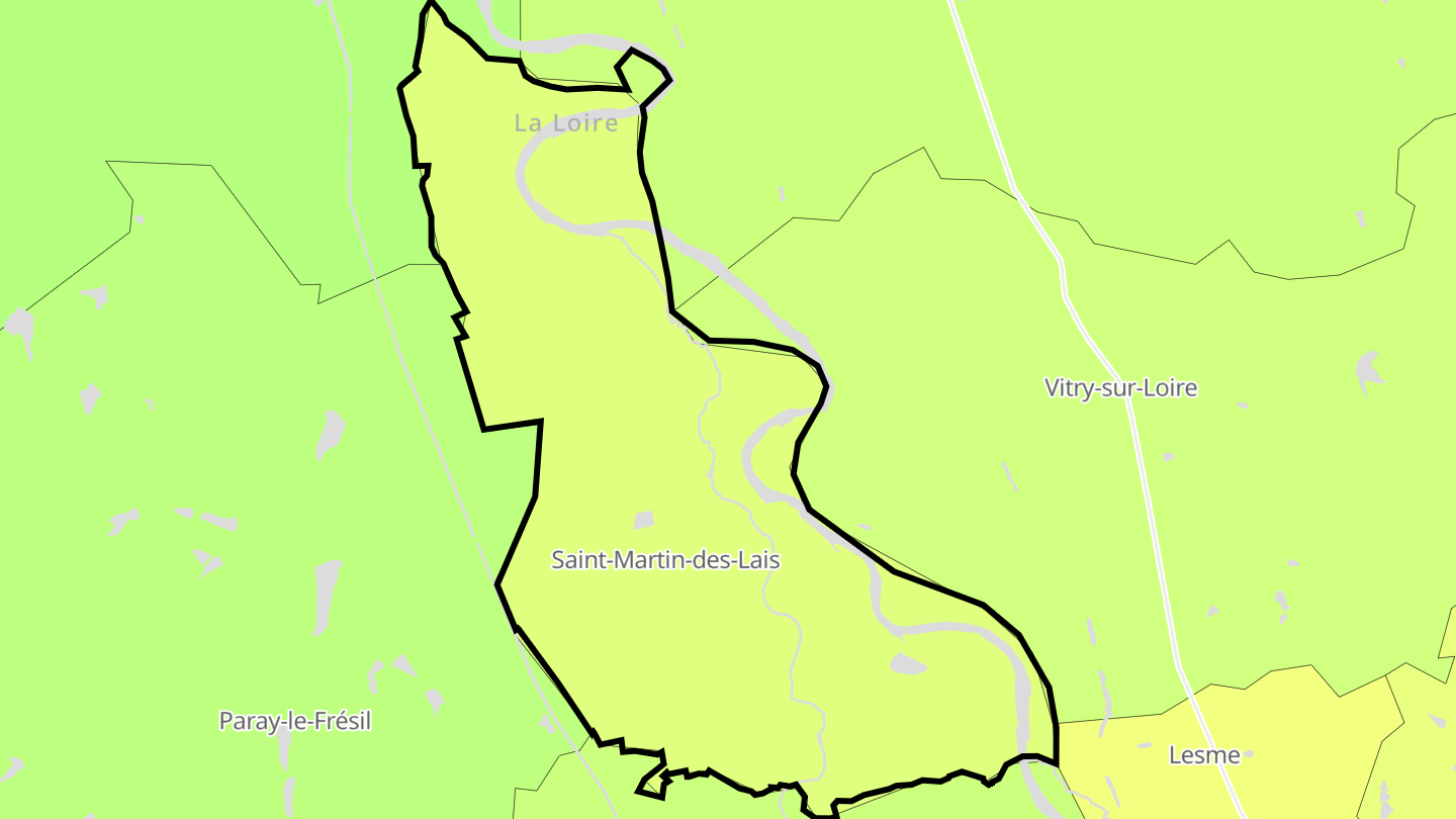 Carte des prix de l'immobilier Saint-Martin-des-Lais