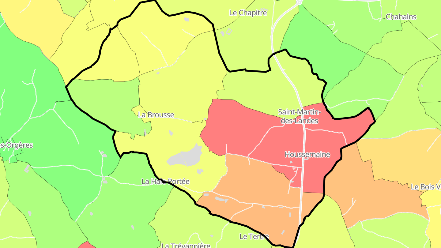 Carte des prix de l'immobilier Saint-Martin-des-Landes