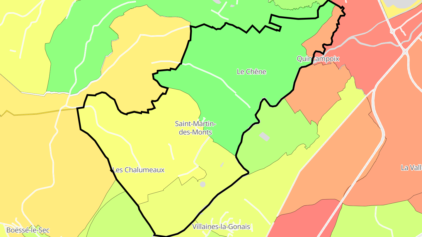 Carte des prix de l'immobilier Saint-Martin-des-Monts