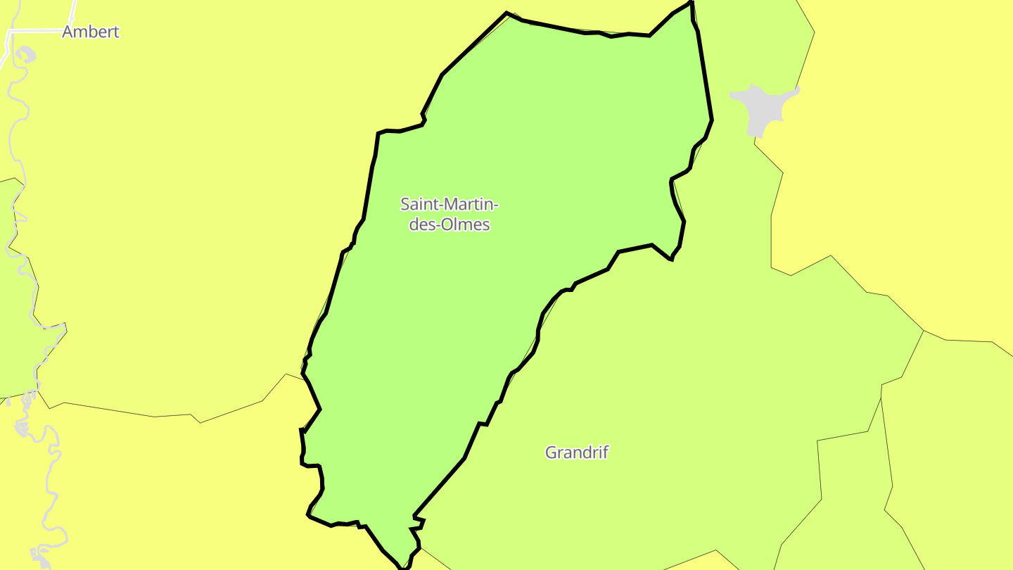 Carte des prix de l'immobilier Saint-Martin-des-Olmes