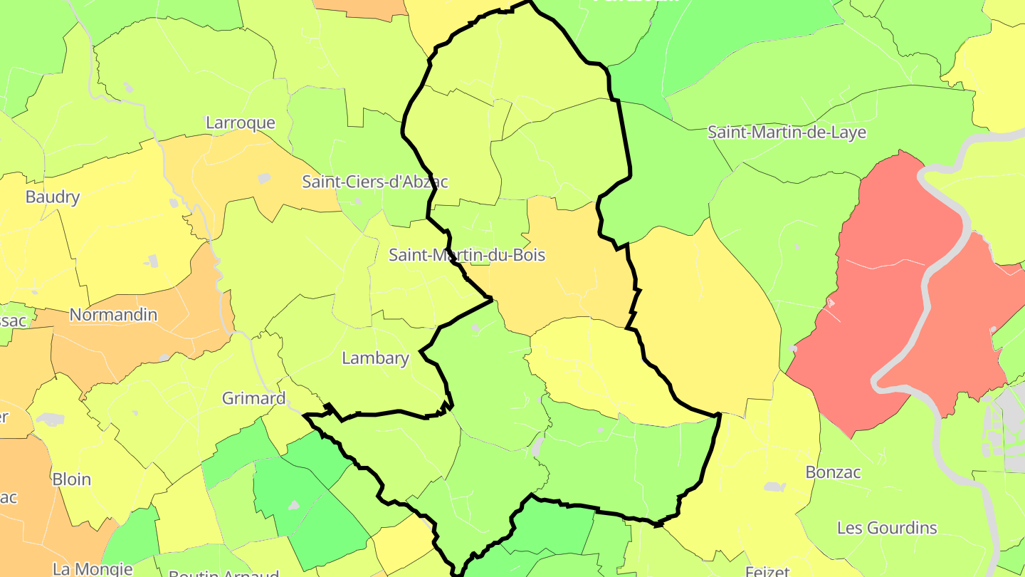 Carte des prix de l'immobilier Saint-Martin-du-Bois