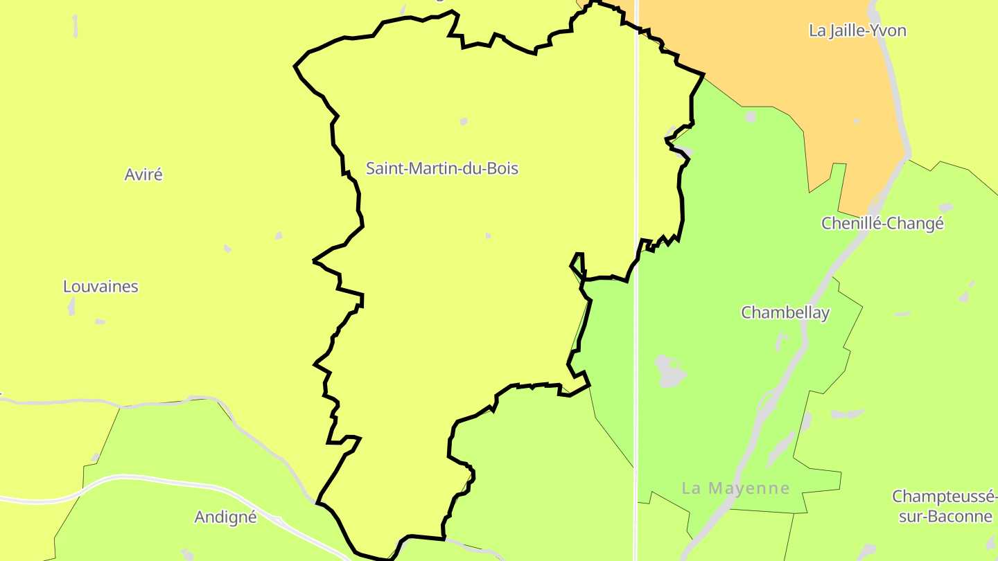 Carte des prix de l'immobilier Saint-Martin-du-Bois