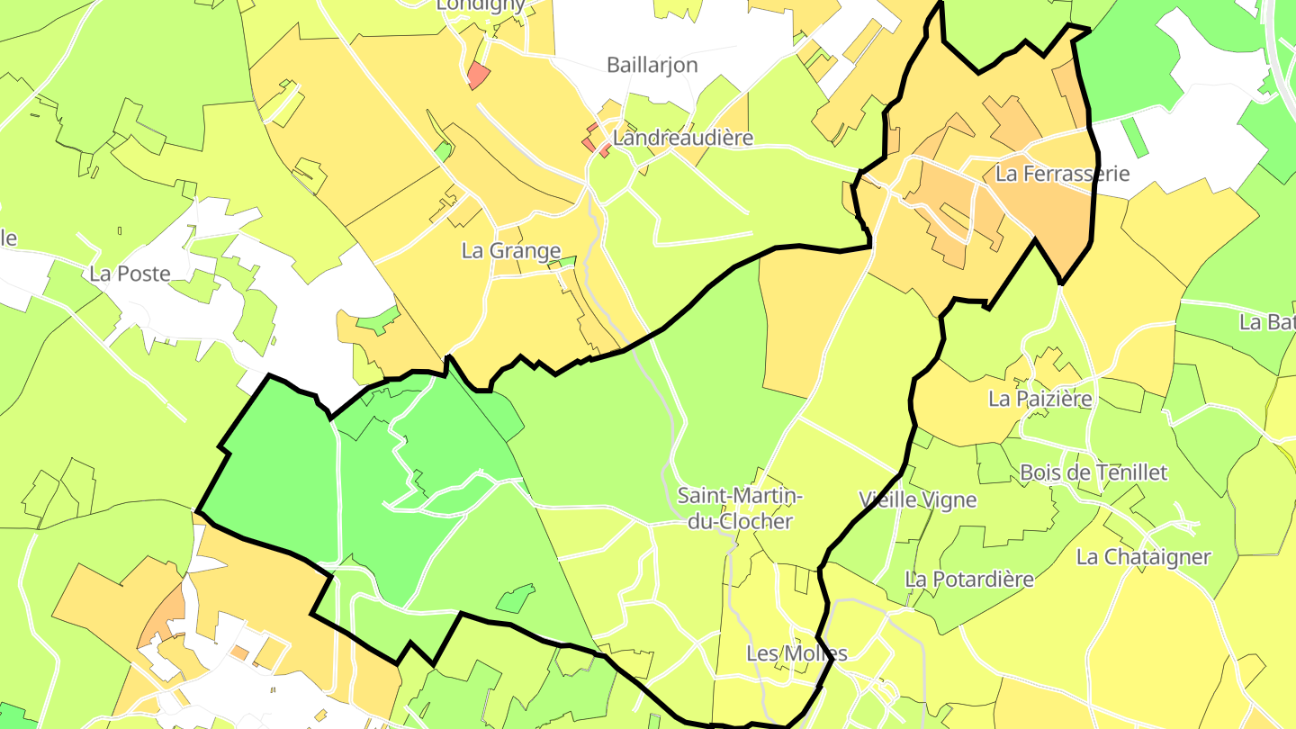 Carte des prix de l'immobilier Saint-Martin-du-Clocher
