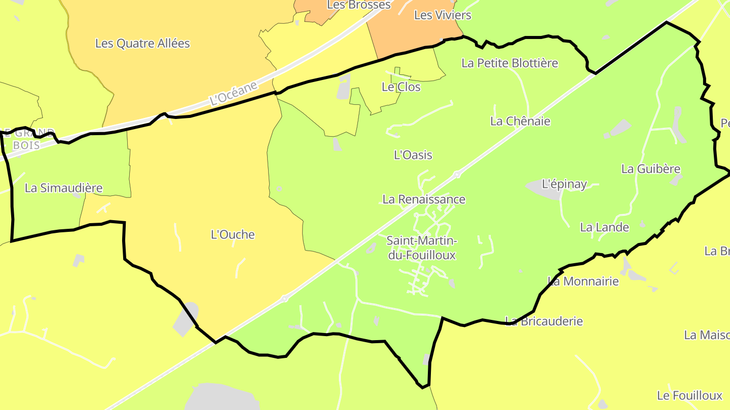 Carte des prix de l'immobilier Saint-Martin-du-Fouilloux