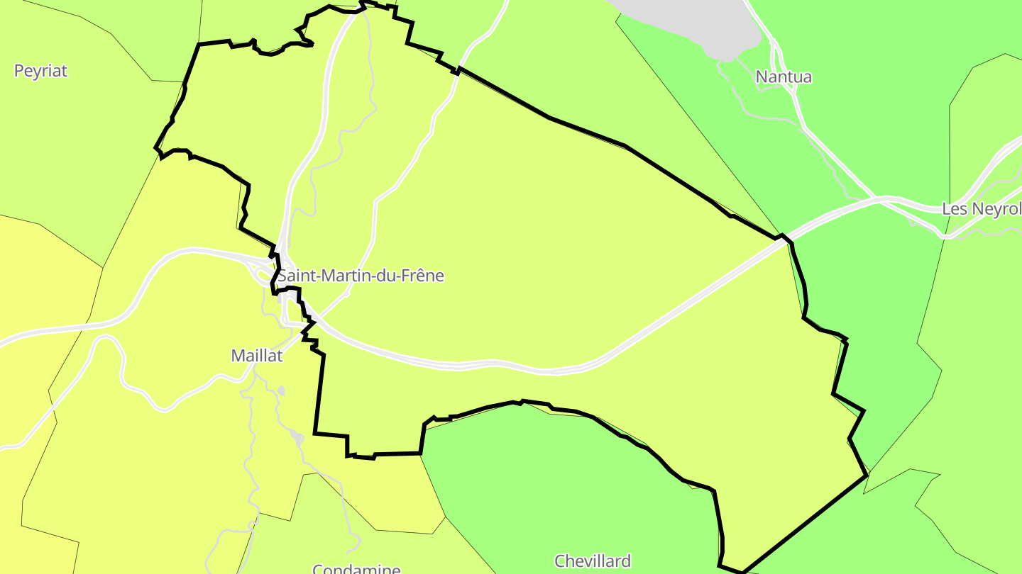 Carte des prix de l'immobilier Saint-Martin-du-Frêne