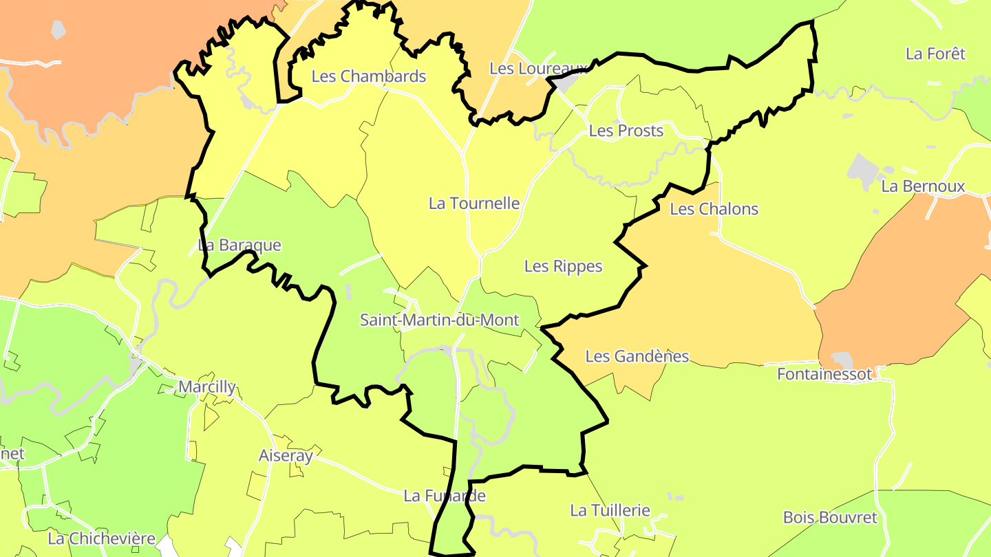 Carte des prix de l'immobilier Saint-Martin-du-Mont