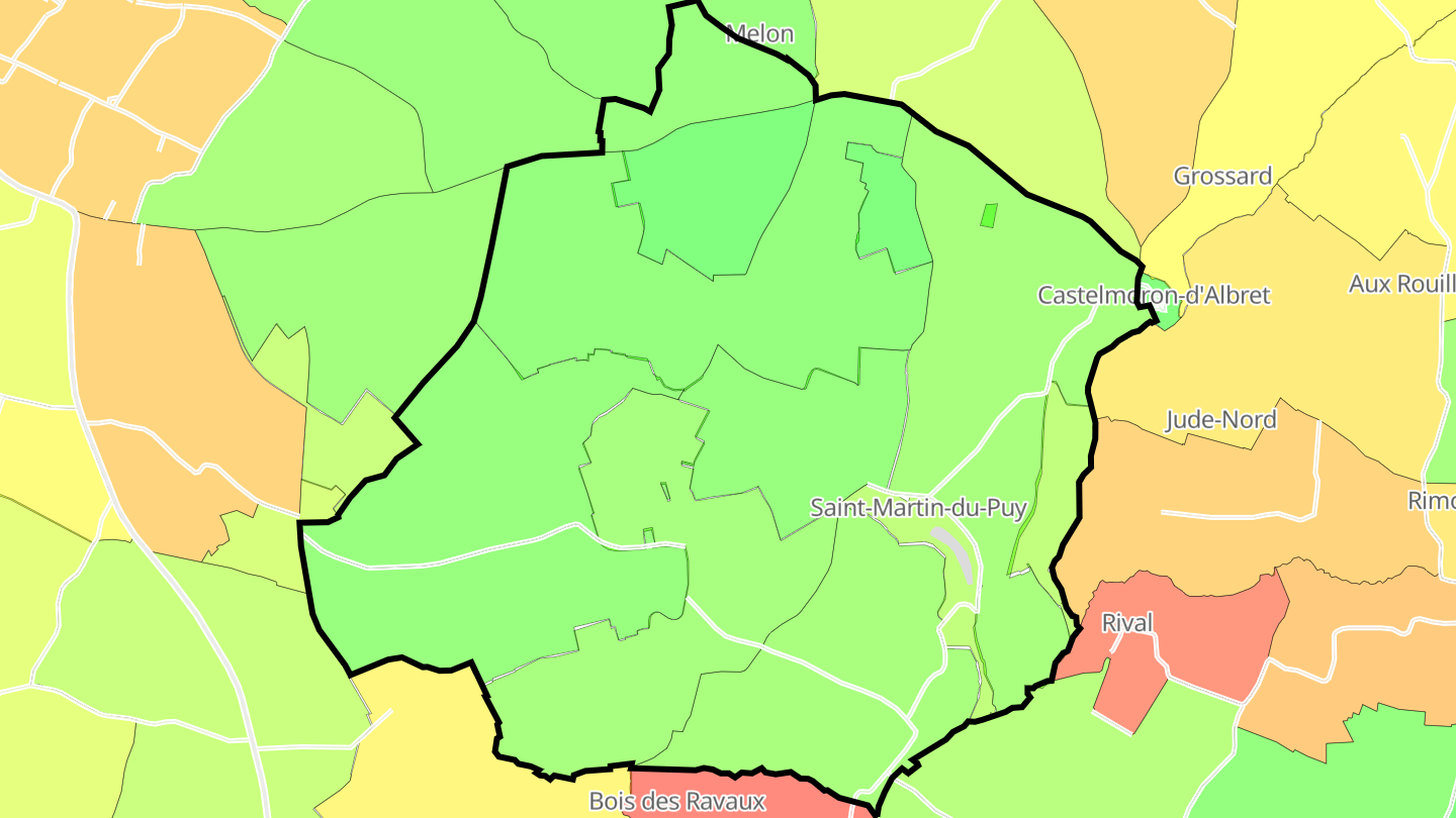 Carte des prix de l'immobilier Saint-Martin-du-Puy