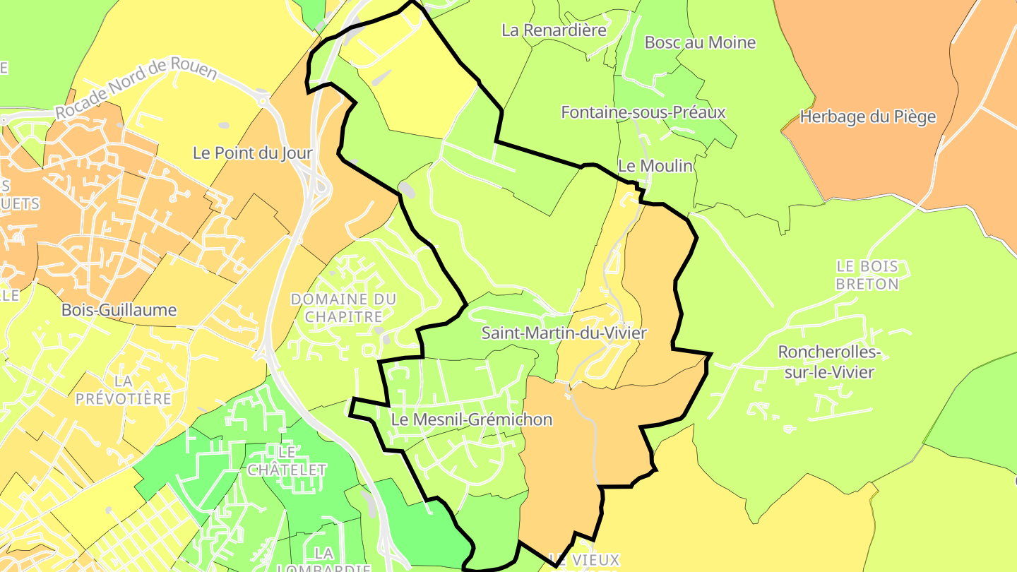 Carte des prix de l'immobilier Saint-Martin-du-Vivier