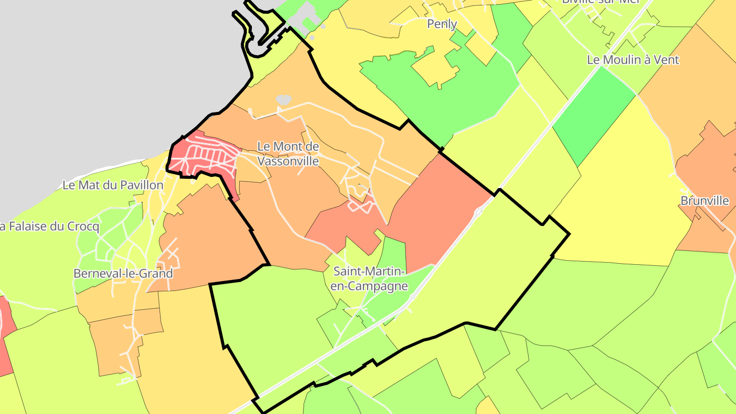 Carte des prix de l'immobilier Saint-Martin-en-Campagne
