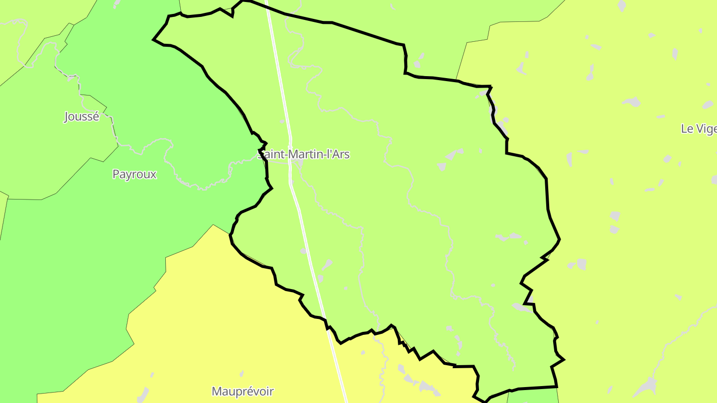 Carte des prix de l'immobilier Saint-Martin-l'Ars