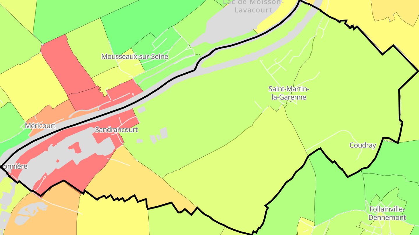 Carte des prix de l'immobilier Saint-Martin-la-Garenne