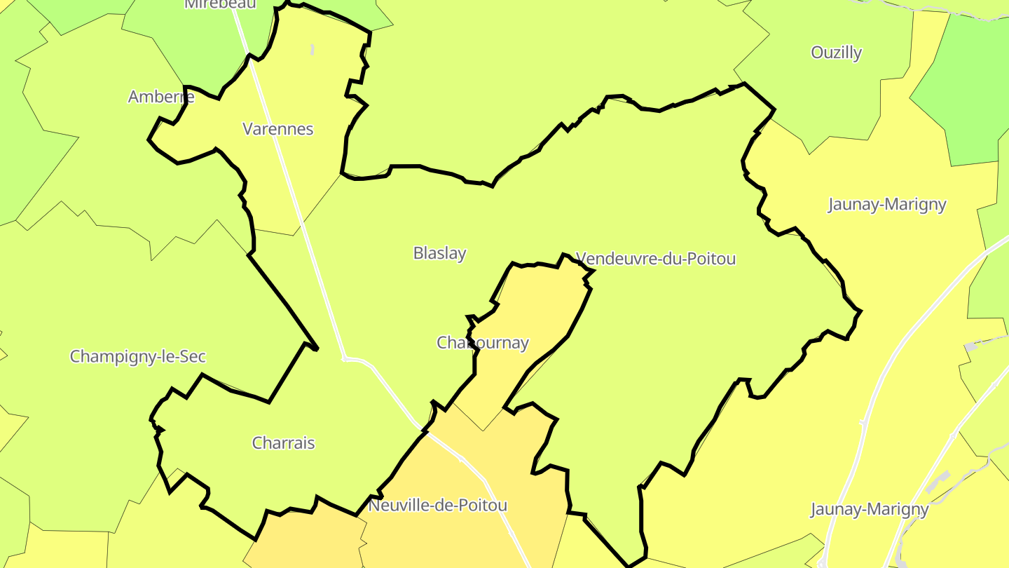 Carte des prix de l'immobilier Saint-Martin-la-Pallu