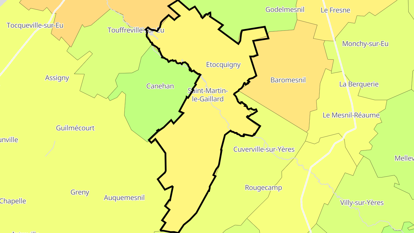 Carte des prix de l'immobilier Saint-Martin-le-Gaillard
