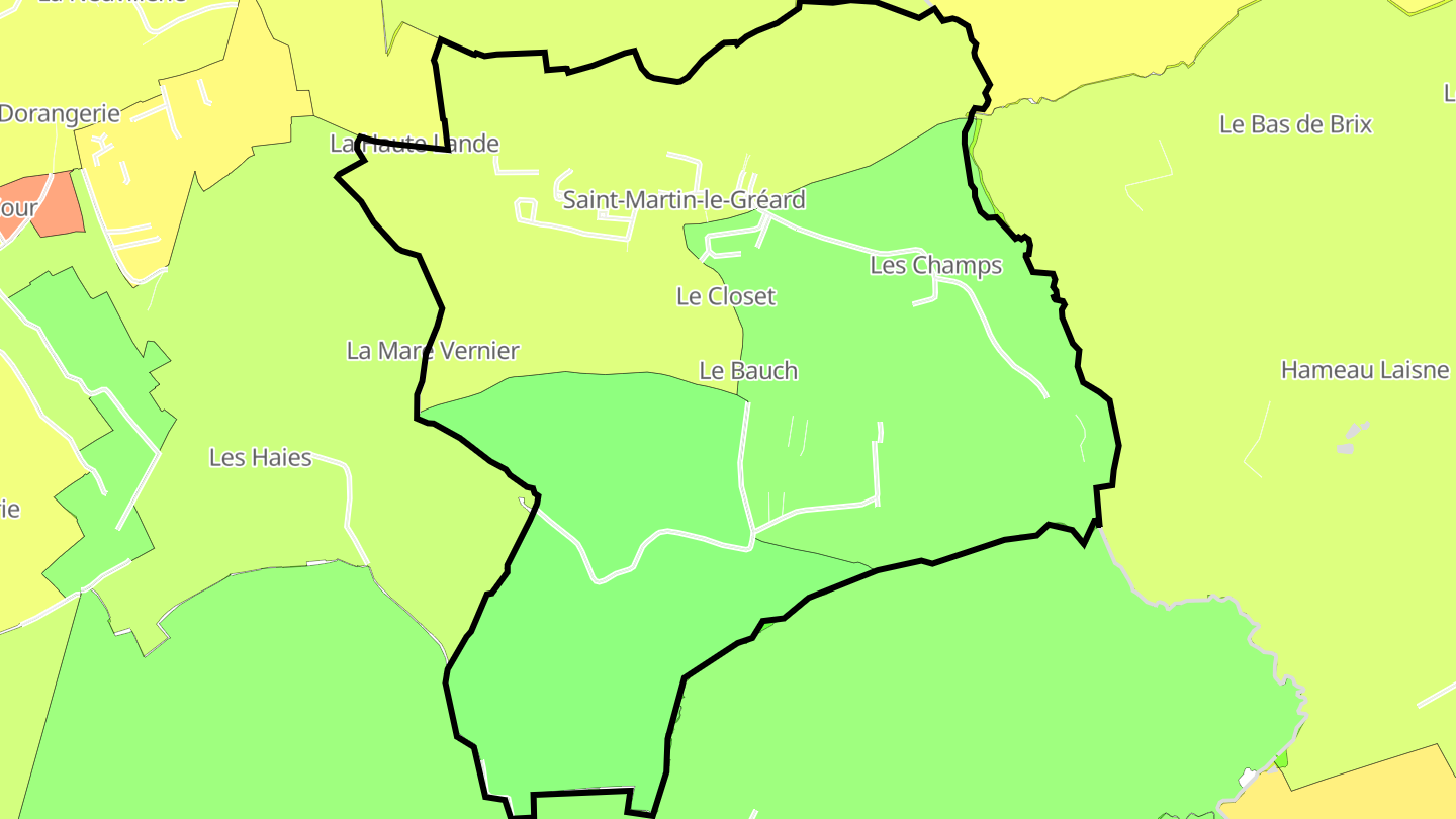 Carte des prix de l'immobilier Saint-Martin-le-Gréard