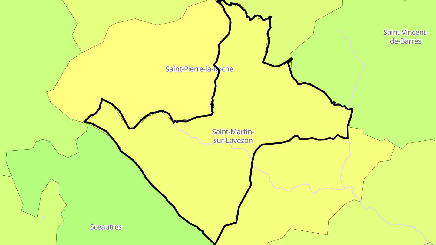 Carte des prix de l'immobilier Saint-Martin-le-Supérieur