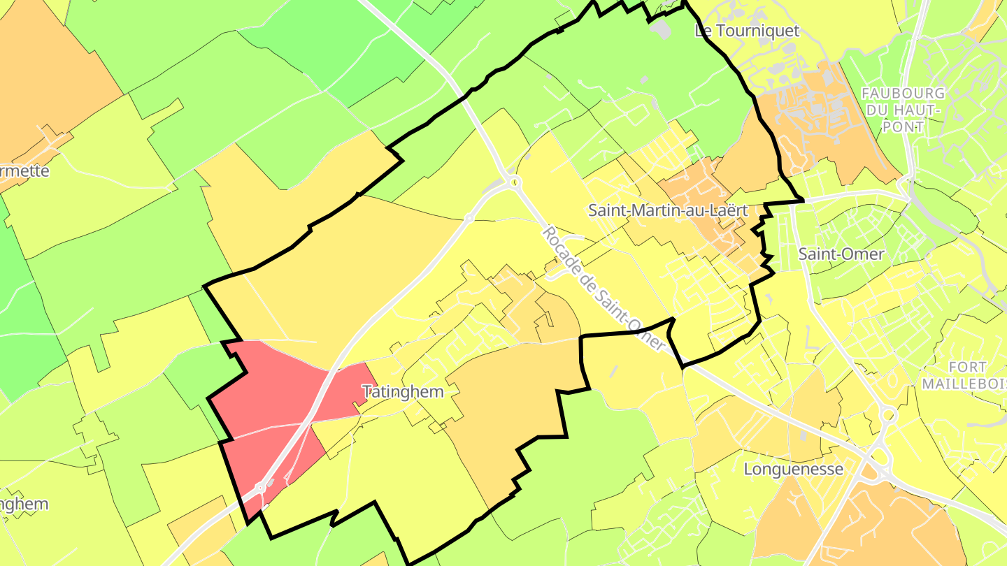 Carte des prix de l'immobilier Saint-Martin-lez-Tatinghem