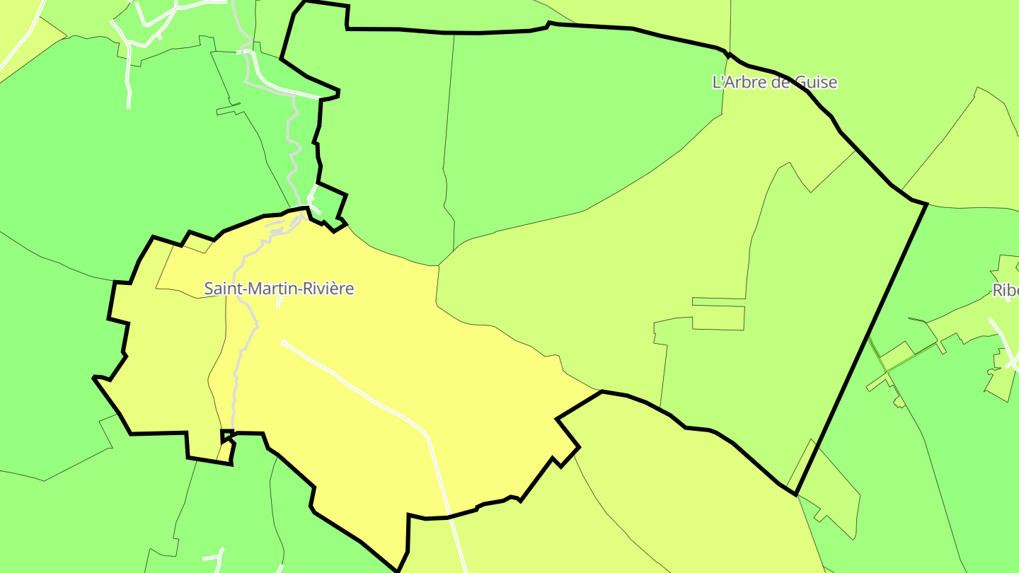 Carte des prix de l'immobilier Saint-Martin-Rivière