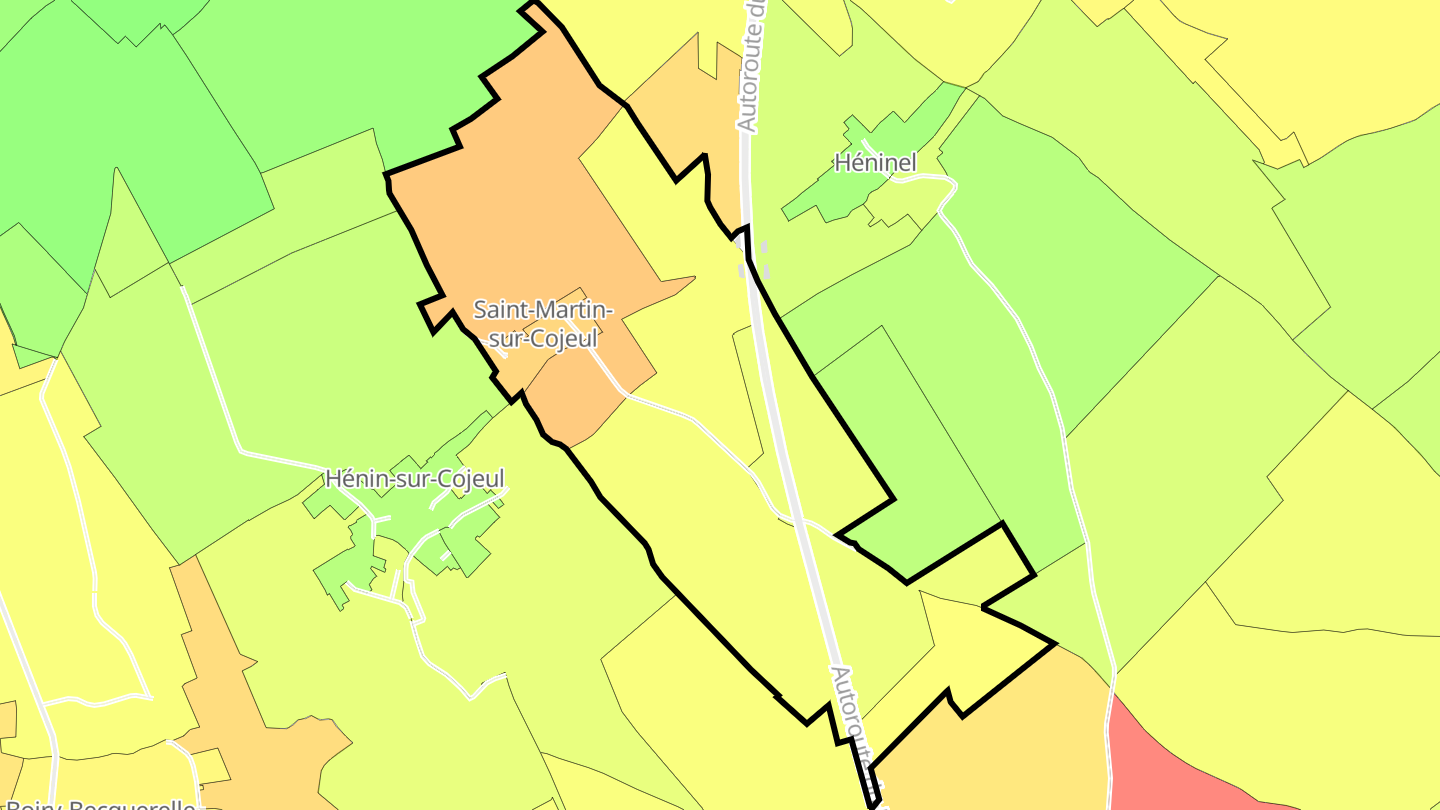 Carte des prix de l'immobilier Saint-Martin-sur-Cojeul