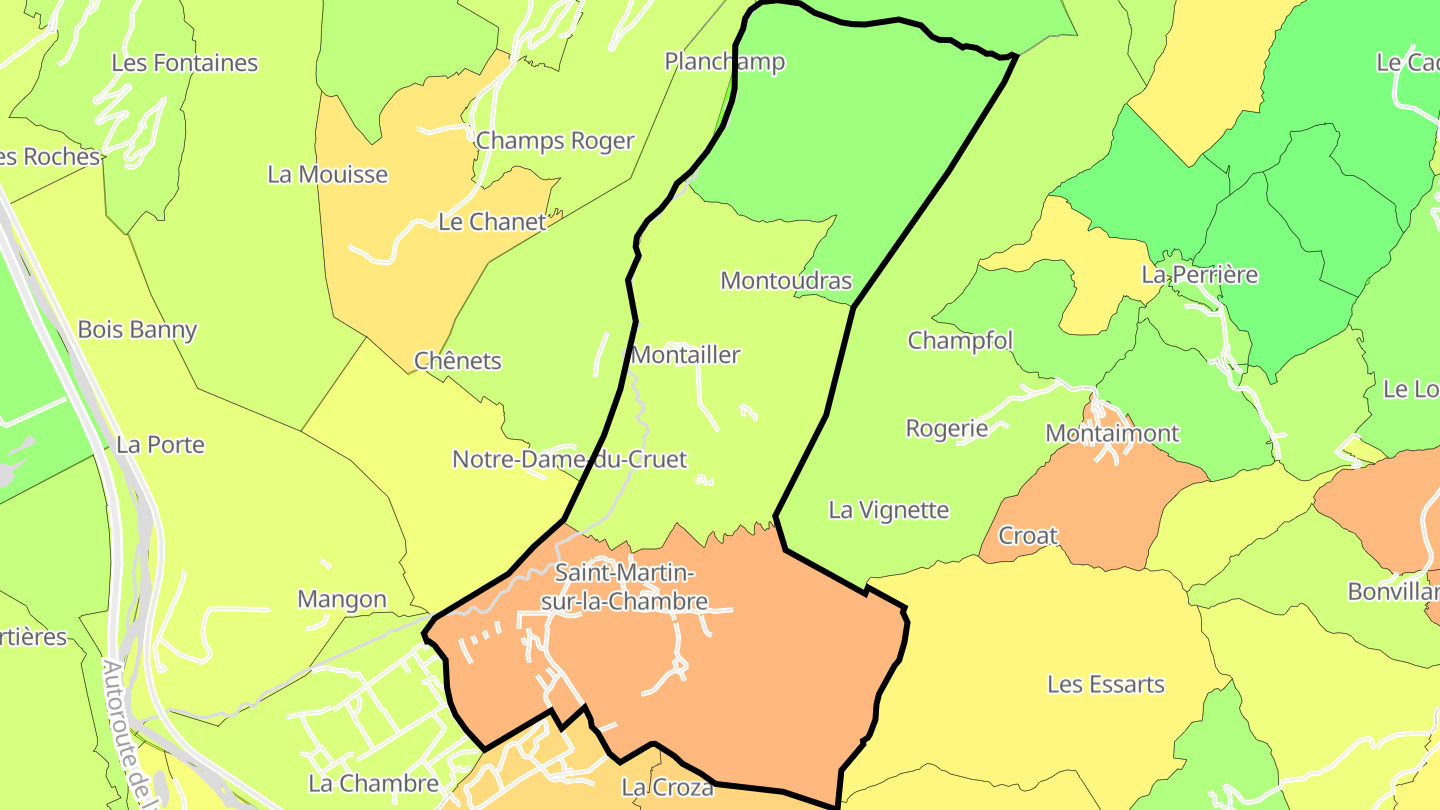Carte des prix de l'immobilier Saint-Martin-sur-la-Chambre