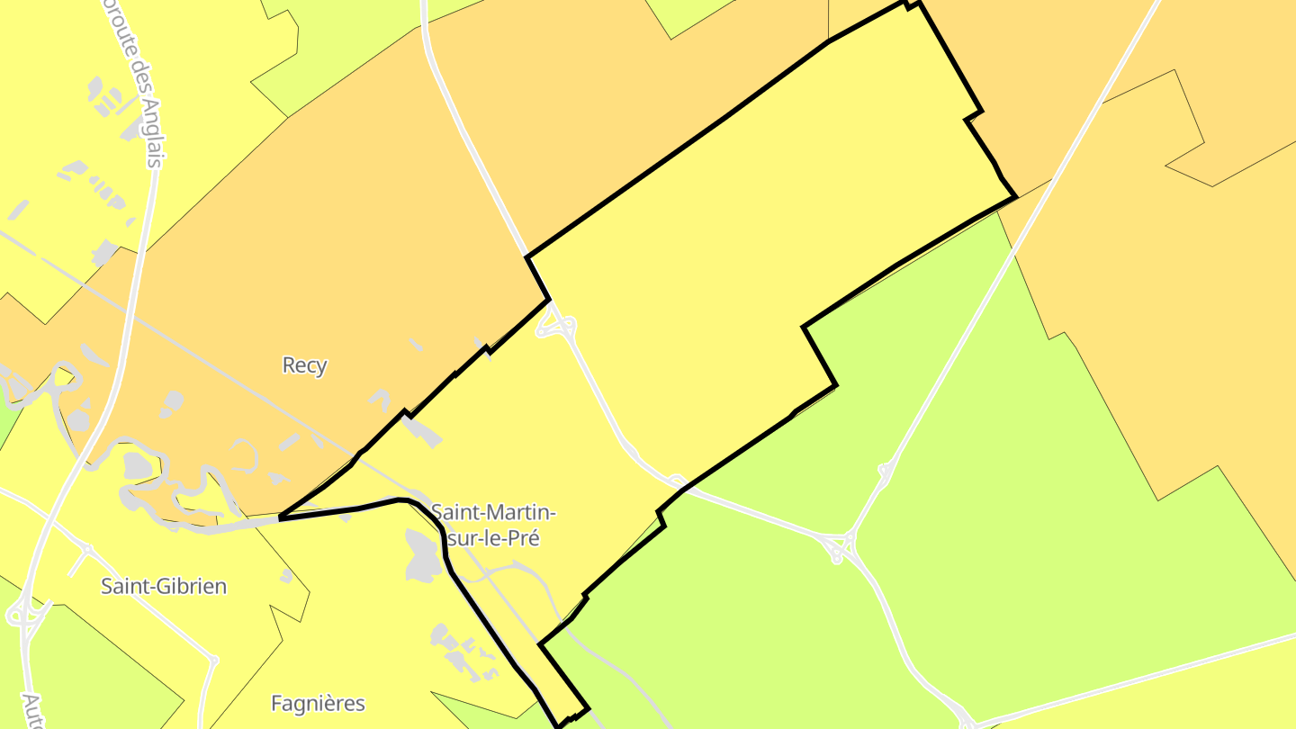 Carte des prix de l'immobilier Saint-Martin-sur-le-Pré
