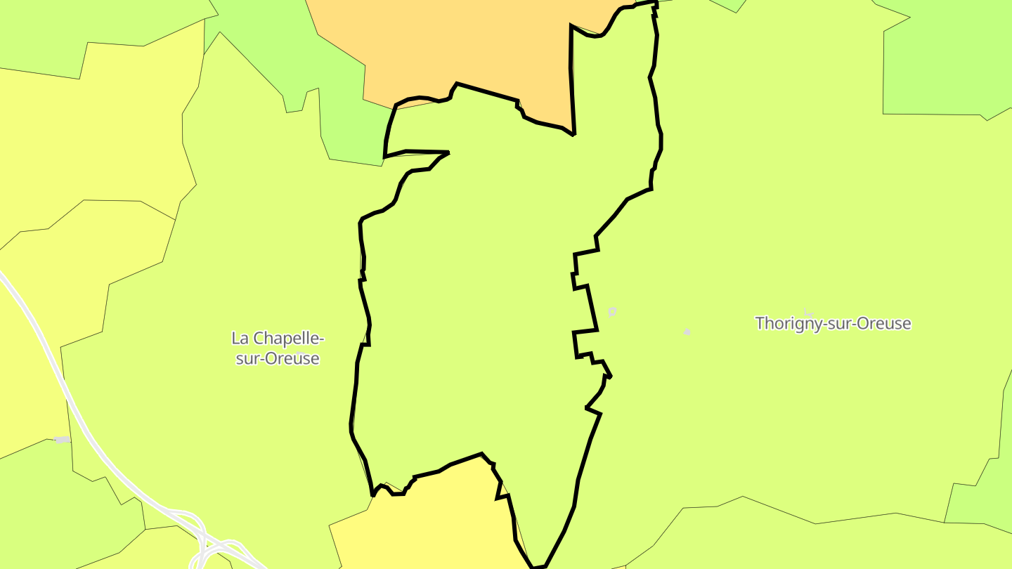 Carte des prix de l'immobilier Saint-Martin-sur-Oreuse