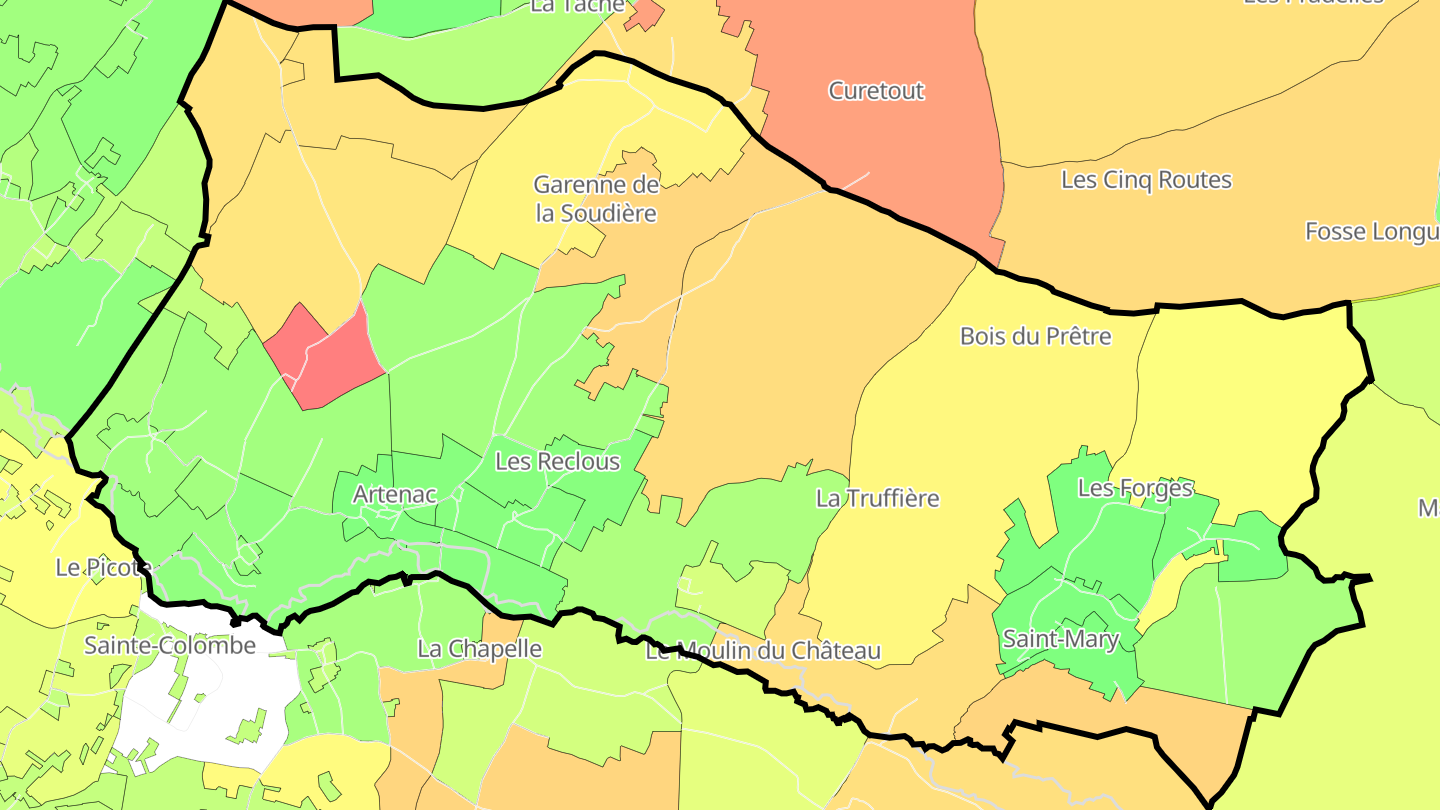 Carte des prix de l'immobilier Saint-Mary