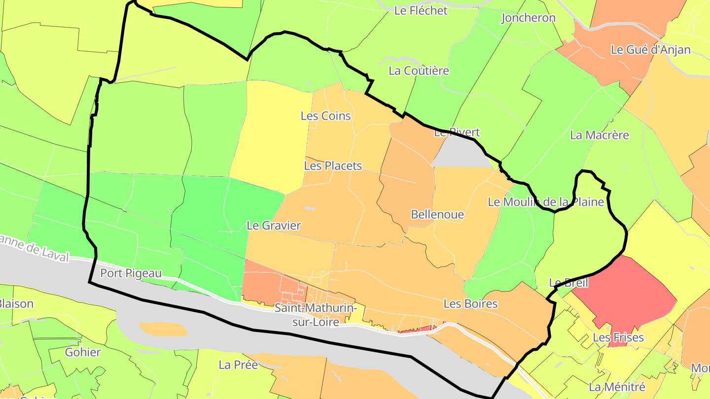Carte des prix de l'immobilier Saint-Mathurin-sur-Loire