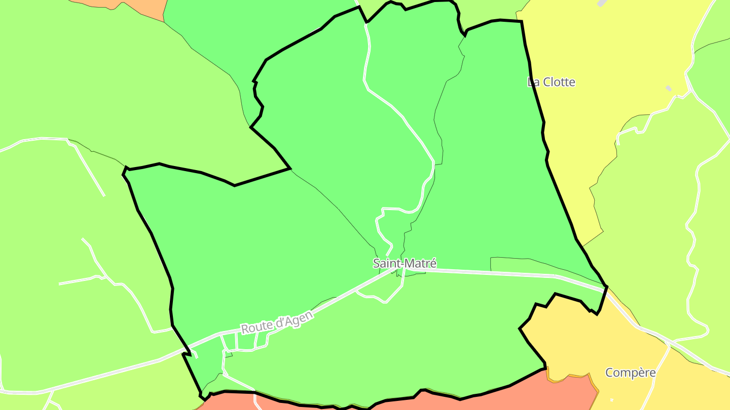 Carte des prix de l'immobilier Saint-Matré