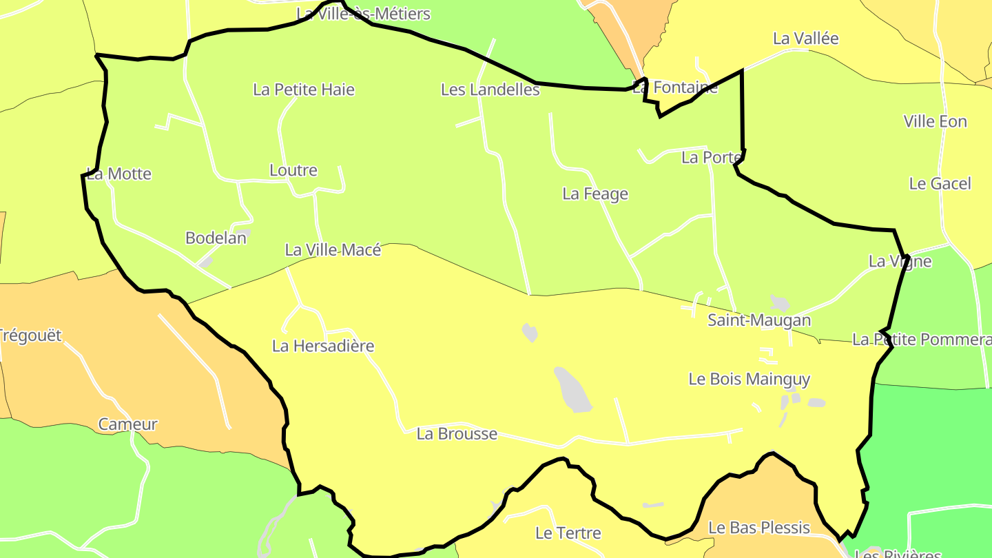 Carte des prix de l'immobilier Saint-Maugan