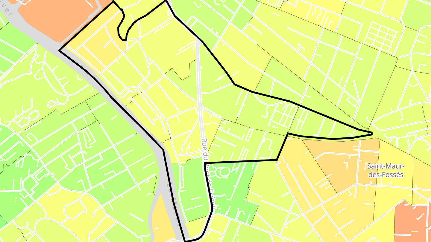Carte des prix de l'immobilier Saint-Maur Créteil