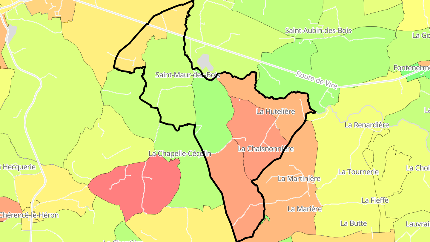 Carte des prix de l'immobilier Saint-Maur-des-Bois