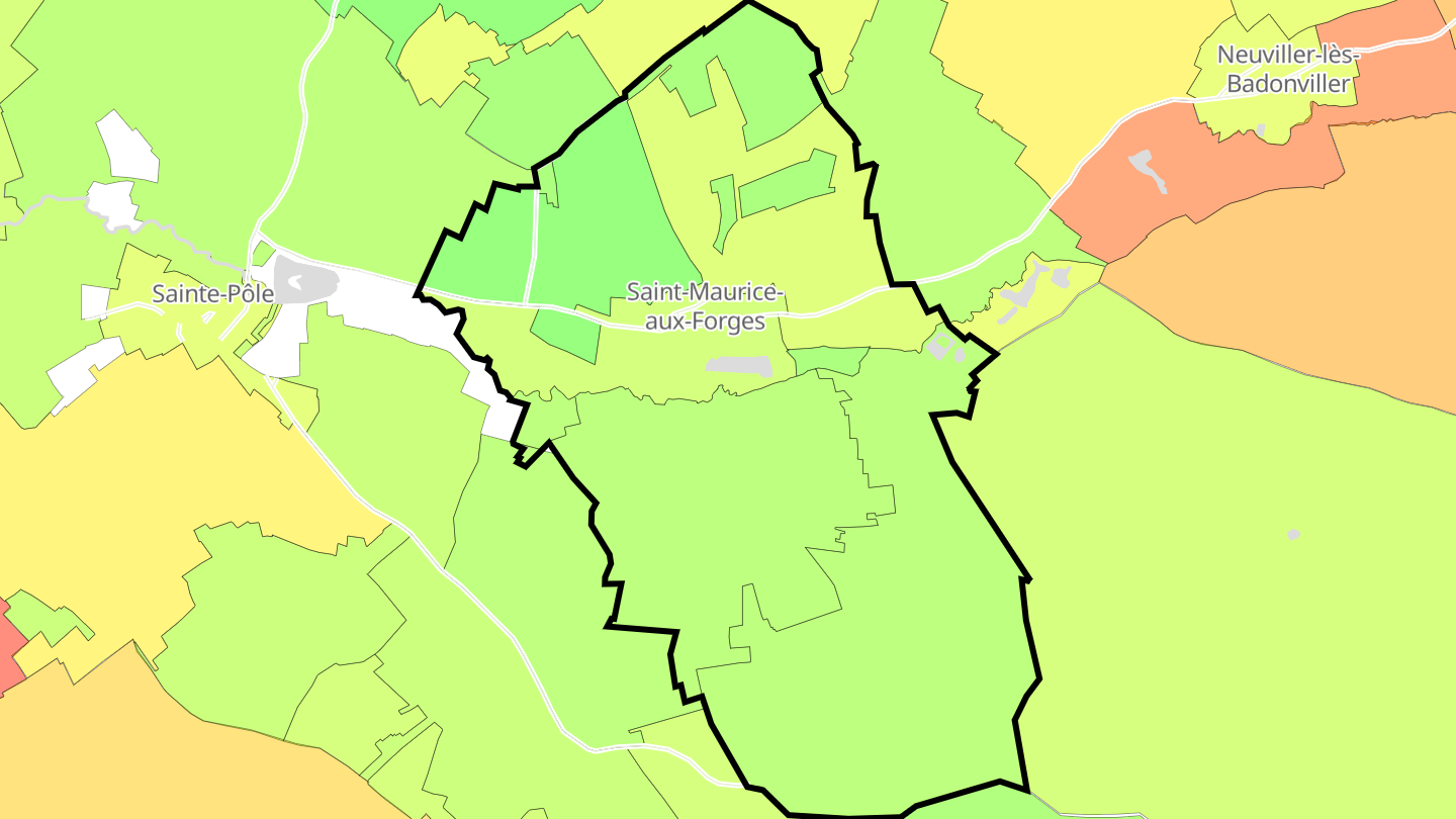 Carte des prix de l'immobilier Saint-Maurice-aux-Forges