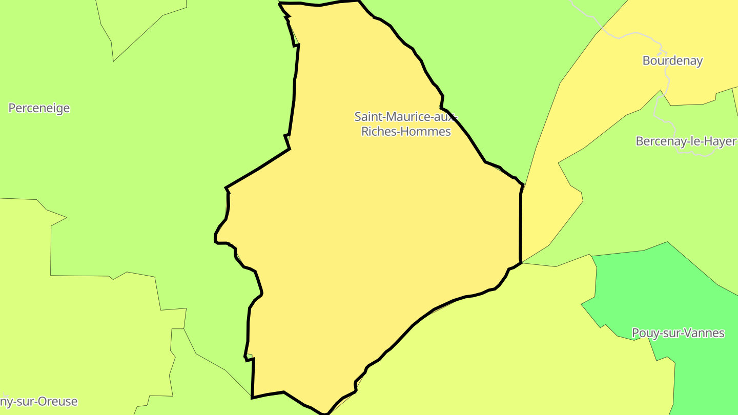 Carte des prix de l'immobilier Saint-Maurice-aux-Riches-Hommes