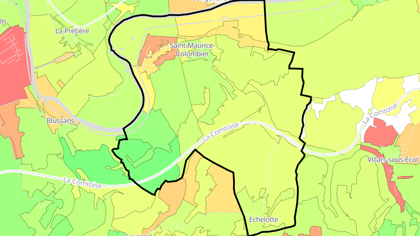 Carte des prix de l'immobilier Saint-Maurice-Colombier