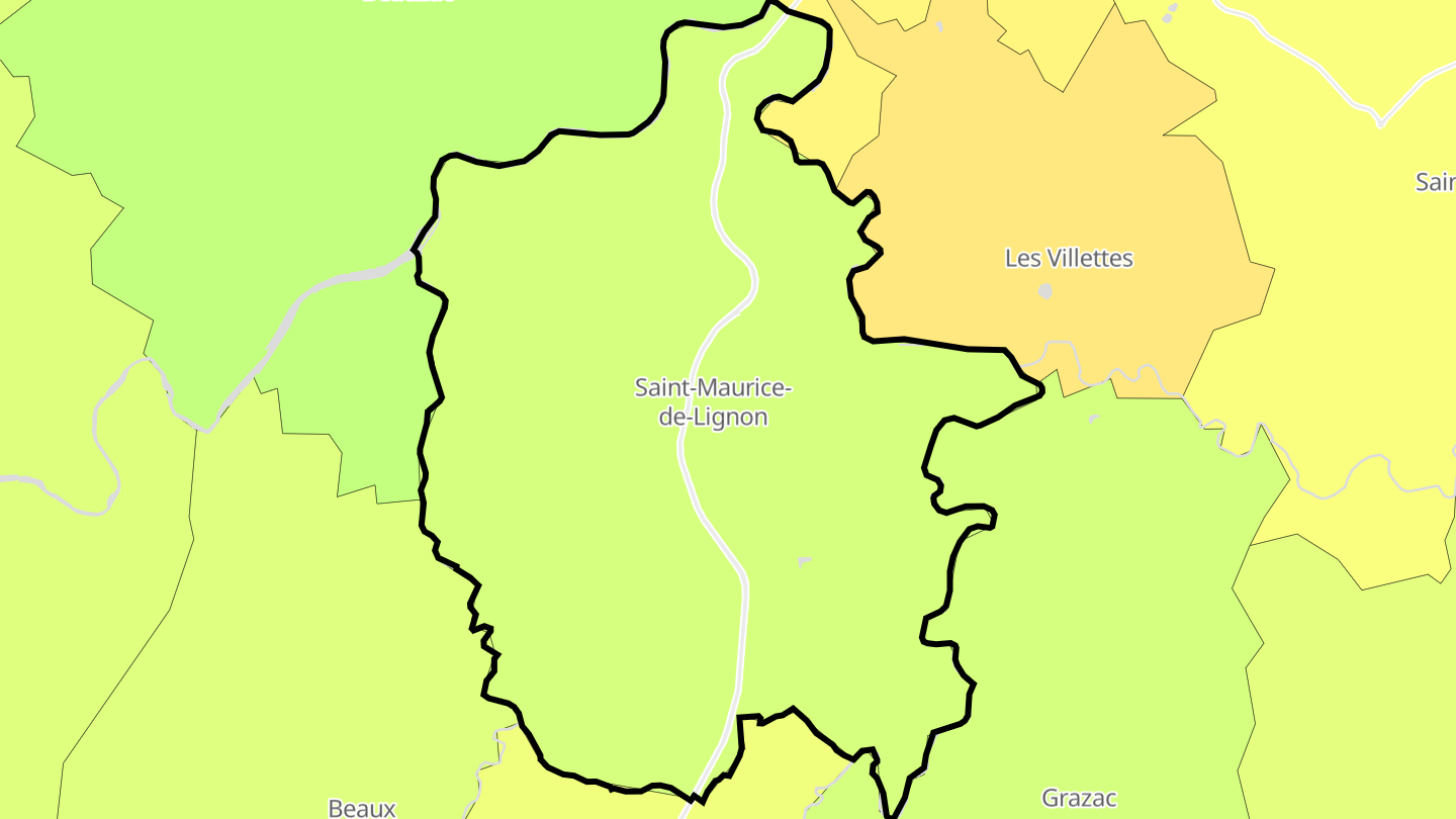 Carte des prix de l'immobilier Saint-Maurice-de-Lignon